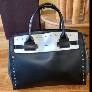 Authentic Furla Embellished Leather Tote
